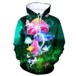 Neon Glow Butterfly Psychedelic Mushroom Hoodie