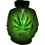 Neon Green 420 Stoner Cannabis Leaf Hoodie