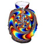 Neon & Rainbow Swirl Spiral Psychedelic Hoodie