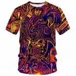 Neon Tribal Flame Psychedelic T-Shirt