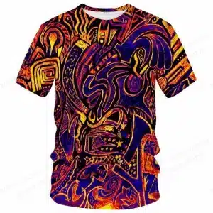 Neon Tribal Flame Psychedelic T-Shirt