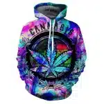 Psychedelic Cannabis Leaf Tie-Dye Art Hoodie