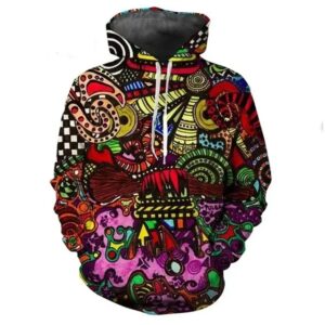 Psychedelic Cosmic Patterns and Neon Colors Hoodie