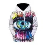 Psychedelic Eye Vibrant Dripping Colors Hoodie