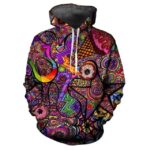 Psychedelic Multi-Color Star and Swirl Hoodie