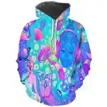 Psychedelic Mushroom & Buddha Spiritual Art Hoodie