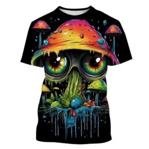 Psychedelic Mushroom Eyes Trippy Graphic T-Shirt