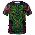 Psychedelic Owl Mandala Vibrant Green T-Shirt