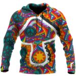 Psychedelic Peace Symbol Colorful 60s Retro Hoodie