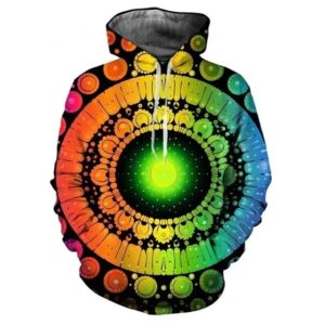 Psychedelic Radiant Circle Rainbow Mandala Hoodie