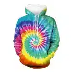 Psychedelic Rainbow Spiral Retro Tie-Dye Hoodie