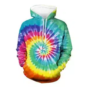 Psychedelic Rainbow Spiral Retro Tie-Dye Hoodie