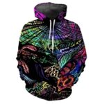 Psychedelic Rave Galaxy Web Multicolor Neon Hoodie