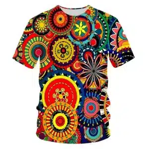 Psychedelic Retro Geometric Patterns Hippie T-Shirt