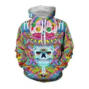 Psychedelic Skull Colorful Unisex Hoodie