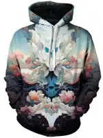 Psychedelic Skull and Floral Abstract Hoodie