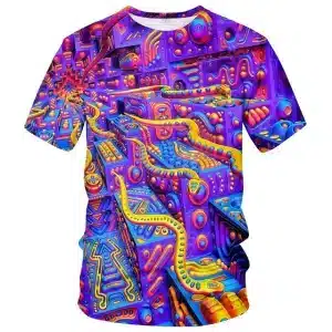 Psychedelic Techno Cityscape EDM Rave T-Shirt