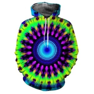 Psychedelic Tie-Dye Kaleidoscope Mandala Hoodie