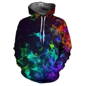 Psytrance Futuristic Neon Geometric Crystal Hoodie