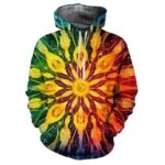 Radiant Fire and Forest Mandala Psychedelic Hoodie