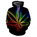 Rave EDM Neon Glow Weed Leaf Hoodie