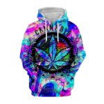 Rave Fashion Psychedelic Cannabis Leaf Hoodie