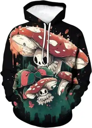 Red Caps Fly Amanita Psychedelic Mushroom Hoodie