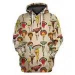 Retro Vintage Mushroom Artistic Fungi Print Hoodie