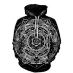 Sacred Geometry Metatron Men's Black Hoodie