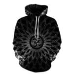 Sacred Mandala Om Symbol Black Hoodie