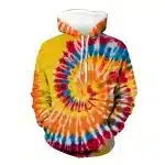 Spiral Orange, Red, and Blue Hues Tie-Dye Hoodie