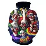 Terrifying Evil Clowns Dark Horror Graphic Hoodie