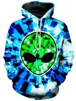 Tie-Dye Trippy Alien Splatter Art Rave Hoodie