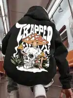 Trapped Trippy Skull & Magic Mushroom Unisex Hoodie