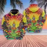 Trippy Alien Magic Mushrooms Rave Hoodie