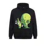 Trippy Alien Smoking Weed 420 Stoner Hoodie