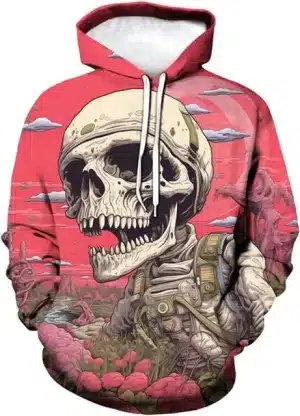 Trippy Astronaut Skull Sci-Fi Men's Hoodie