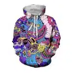 Trippy Monster Mash Cartoon Graphics Hoodie