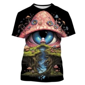 Trippy Mushroom Eye Portal Graphic T-Shirt