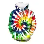 Trippy Splatter Spiral Tie-Dye Hippie Hoodie