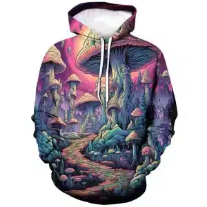 Trippy Wonderland Path Shroom Forest Hoodie