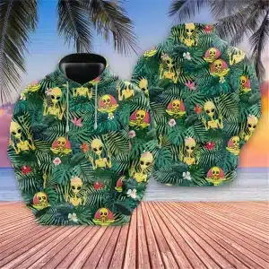 Tropical UFO Alien Jungle Floral Pattern Hoodie