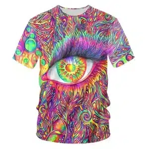 Vibrant Psychedelic Eye Art Trippy T-Shirt