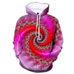 Vibrant Red & Pink Psychedelic Spiral Swirl Hoodie