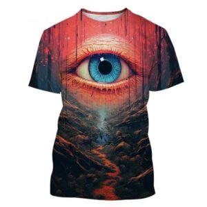 Vivid Blue Psychedelic Eye of the Abyss T-Shirt