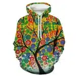 Women's Multicolor Swirl Spiral Tree of Life Hoodie