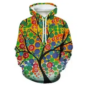 Women's Multicolor Swirl Spiral Tree of Life Hoodie