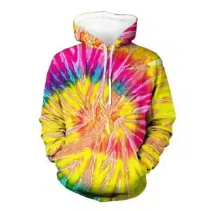 Yellow & Pink Spiral Psychedelic Tie-Dye Hoodie