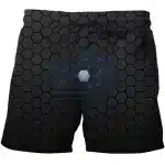 Black Hexagonal Glow Rave Men's Shorts