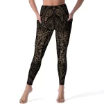 Black and Gold Mandala Women's Yoga Leggings